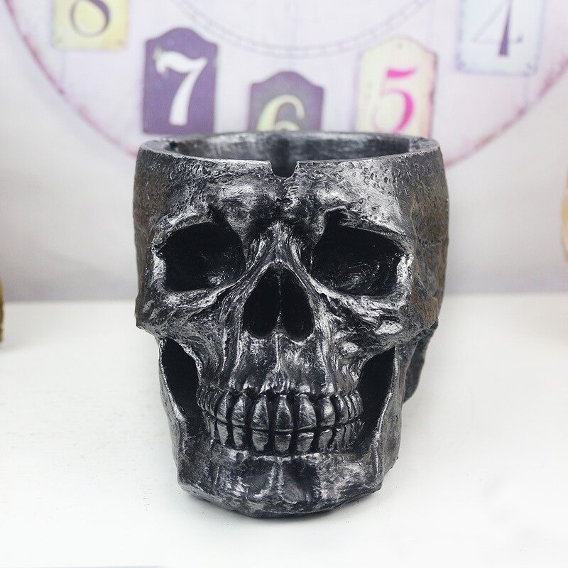 Ashtray Manufacturer - Halloween Ghost Resin Flower Pot Collectible Human Skeleton Statue Buddhist Religious Style