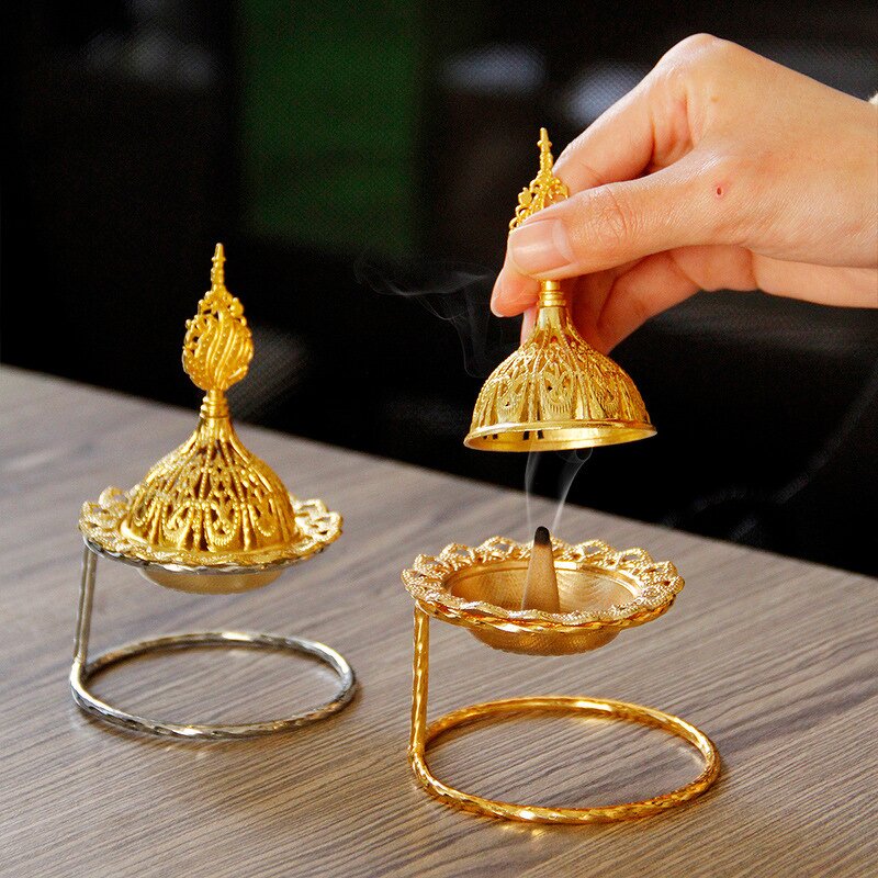 Incense Burner Manufacturer - 2023 New Style Mini Small Gold Metal Middle Eastern Arab Luxury Popular Beauty Circle