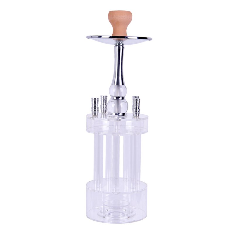 Acrylic Hookah Manufacturer - Gatling Four Pipe with Light Arabian Bar Hookah Set