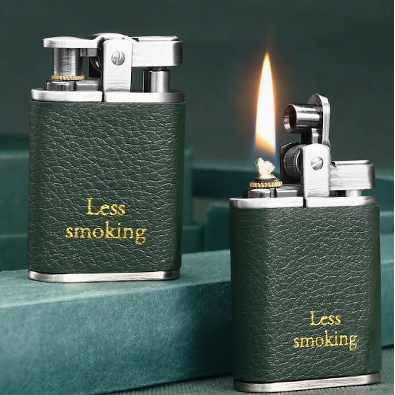 Kerosene Lighter Manufacturer - Wholesale Retro Chief Windproof Zinc Alloy with Genuine Leather Flint Wheel for Cigarettes