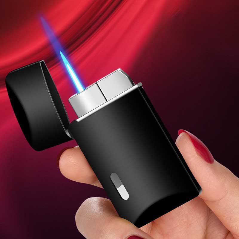 Metal Lighter Manufacturer - Ultra-thin Blue Flame Windproof Butane Gas
