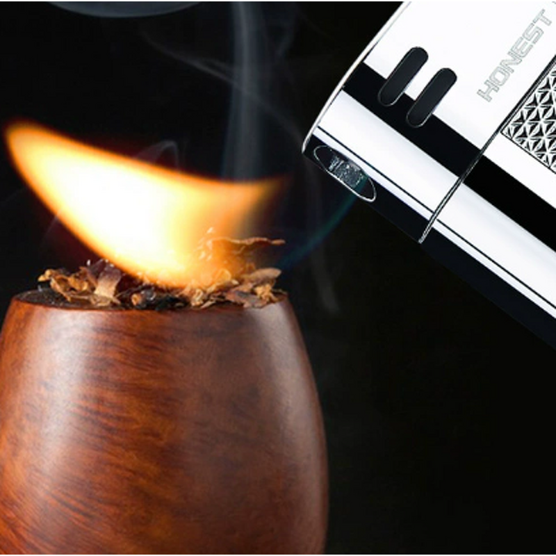 Lighter Manufacturer - Baicheng Vintage Retro Angled Flame Pipe Unique Gift for Men with Classic Design Oil Windproof