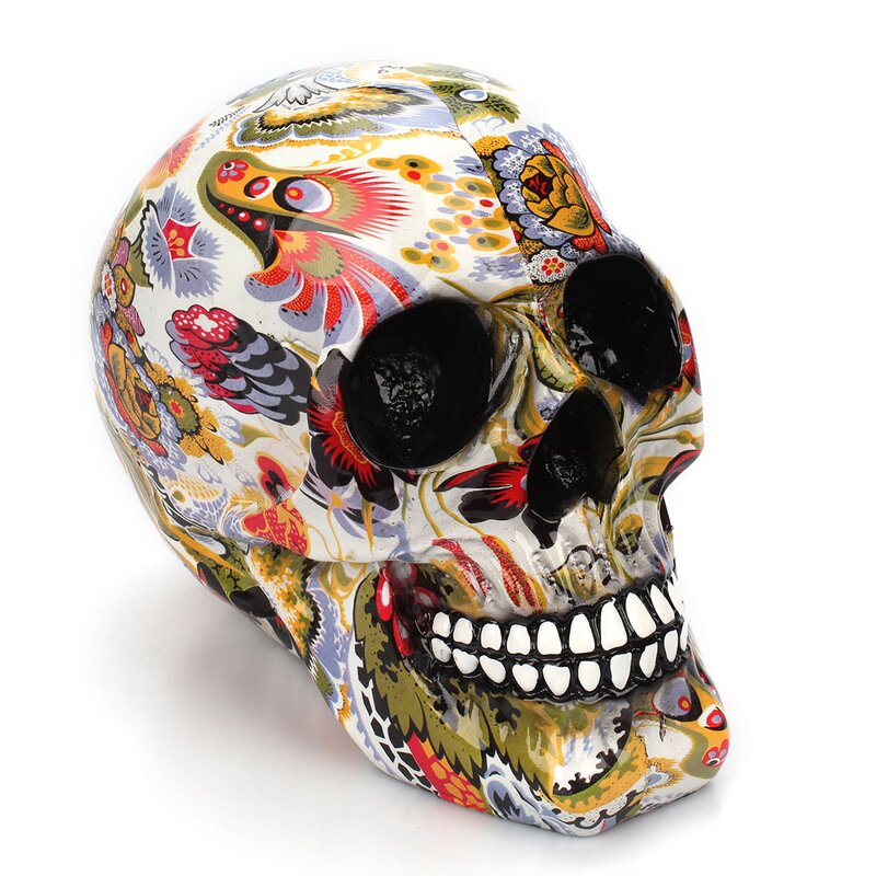 Resin Crafts Manufacturer - Creative Horror Skull Religious Buddhism Desktop Decor for Home Halloween Gift