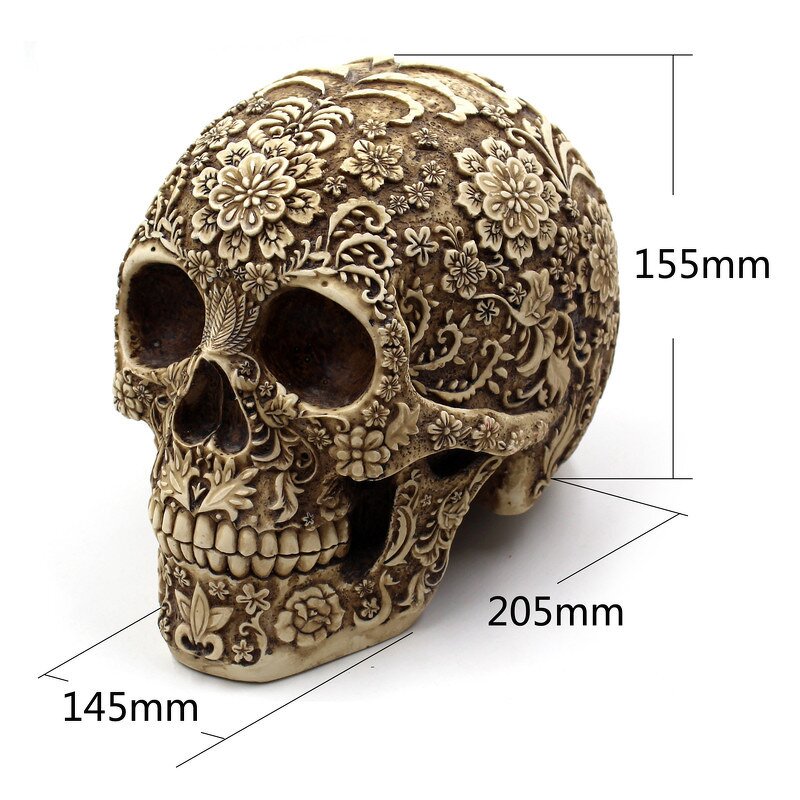 Desktop Decor Manufacturer - Carved Skull Face Ornaments Retro Horror Halloween Spoof Props Resin Crafts Religious Buddhism
