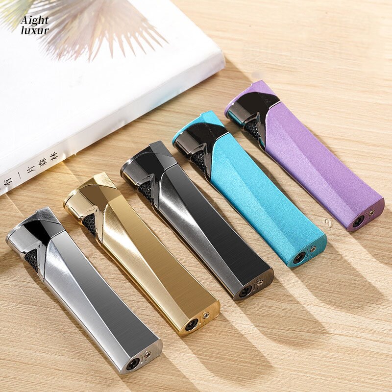 Inflatable Lighter Manufacturer - Streamlined and Slender Strips Windproof Direct-flush Portable Compact High-end