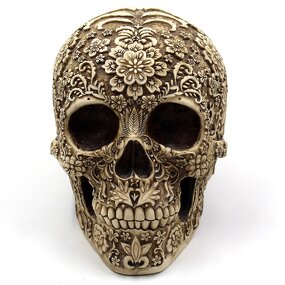 Desktop Decor Manufacturer - Carved Skull Face Ornaments Retro Horror Halloween Spoof Props Resin Crafts Religious Buddhism