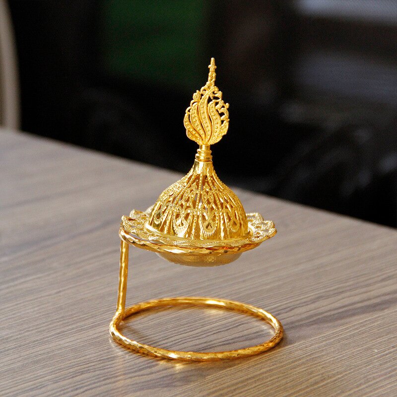 Incense Burner Manufacturer - 2023 New Style Mini Small Gold Metal Middle Eastern Arab Luxury Popular Beauty Circle