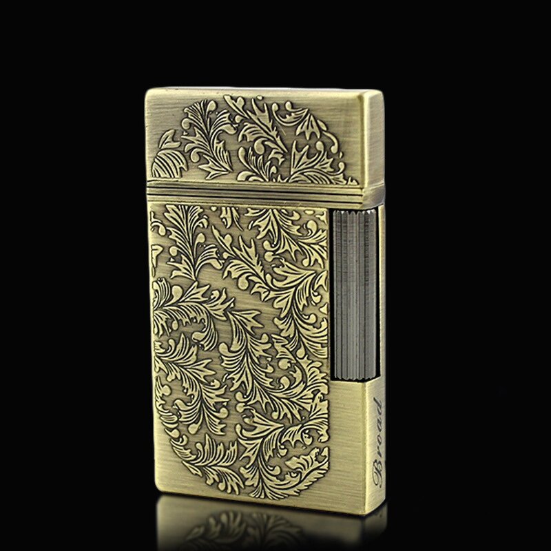 Lighter Manufacturer - Broad Metal Embossed Rich Flower with Butane Open Flame Steel Voice for Cigarettes