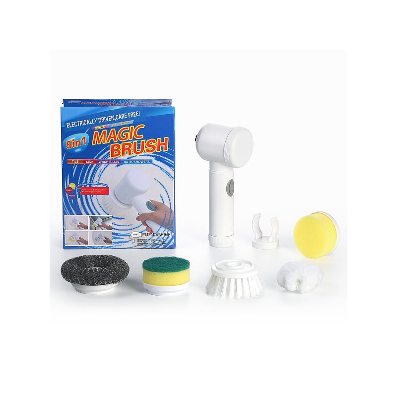 Electric Mop Brush Manufacturer - Home Handle Scalable Long Handle 7 in 1 Extendable Spin Scrubber Wireless Cleaning