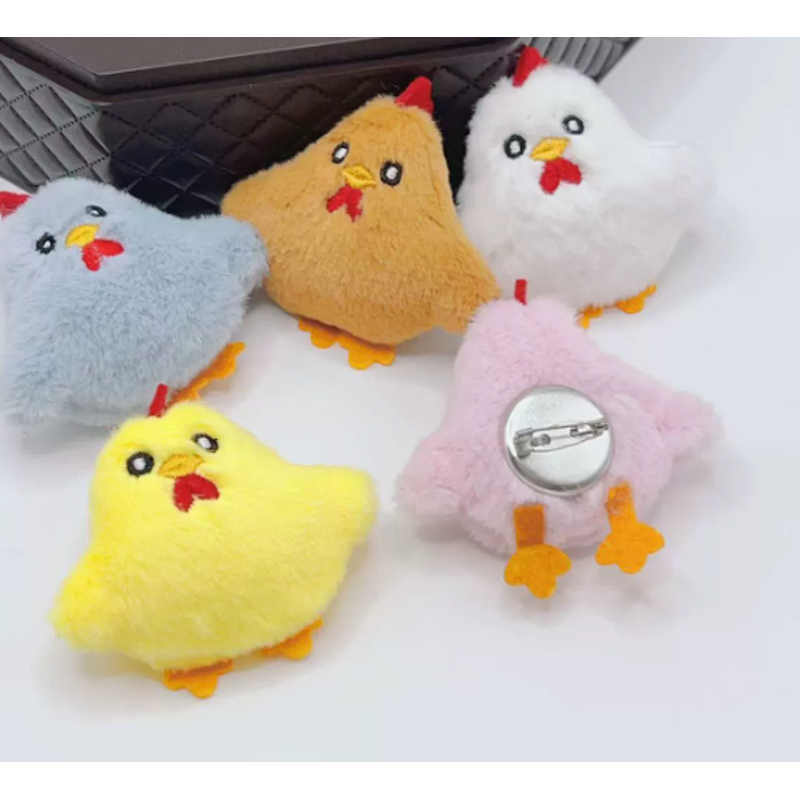 Brooch Manufacturer - Wholesale Cute Cartoon Chick Customizable Plush Pin with Animal Pattern ODM OEM