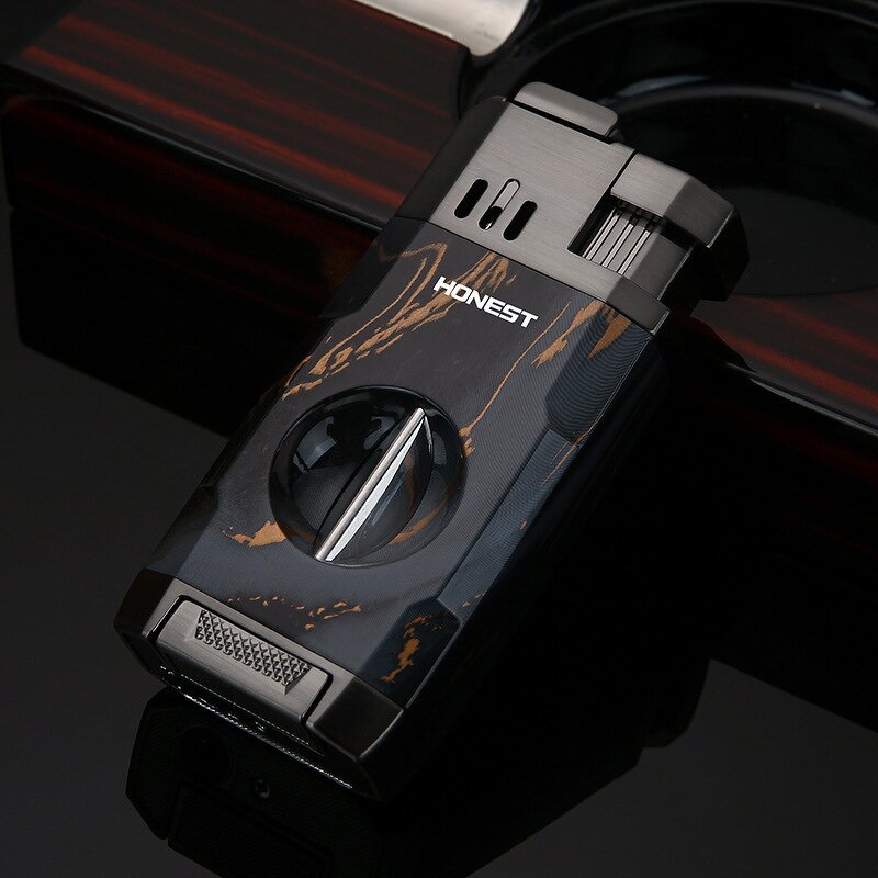 Cigar Lighter Manufacturer - Creative Double Straight Flush Inflatable with Durable V-Shape for Clipper Igniter