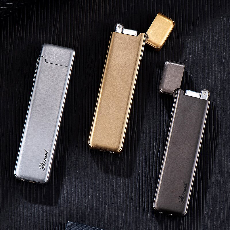 Inflatable Lighter Manufacturer - Classic Style Slender Long Metal Portable Open Flame Fashionable for Smoking Grinding Wheels