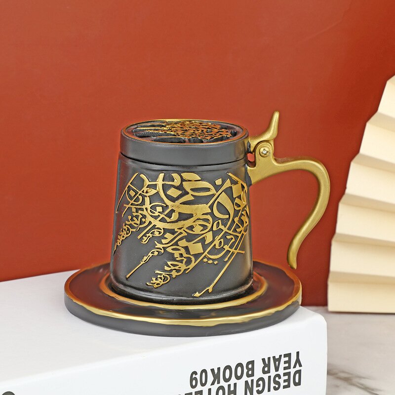 Incense Burner Manufacturer - Fashion Gold Embossed Home Office Decoration Resin Aromatherapy Stove Ornament Creative Gift