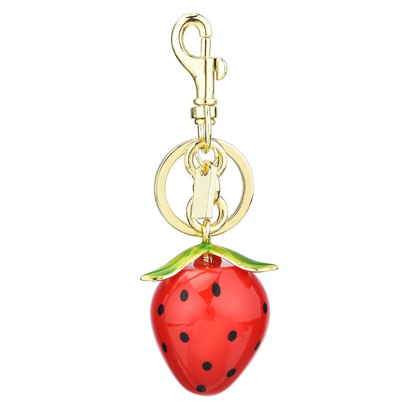 Keychain Manufacturer - Cute Metal Strawberry Pendant for Women Fruit-Themed Accessory