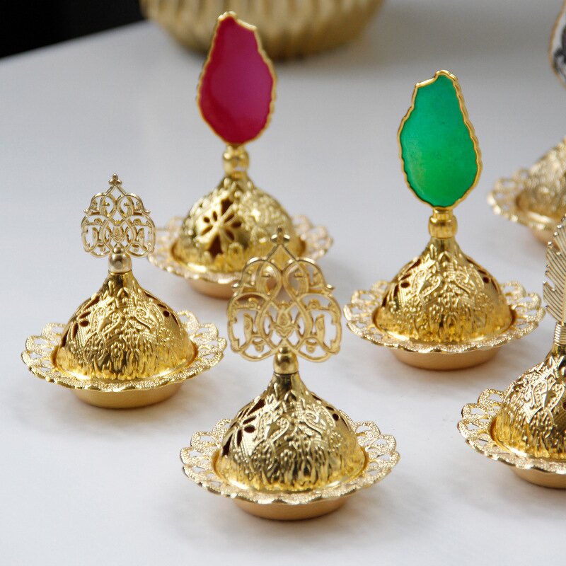 Incense Burner Manufacturer - Middle Eastern Style Small Mini Table Top Ornament Arabian Gold Metal