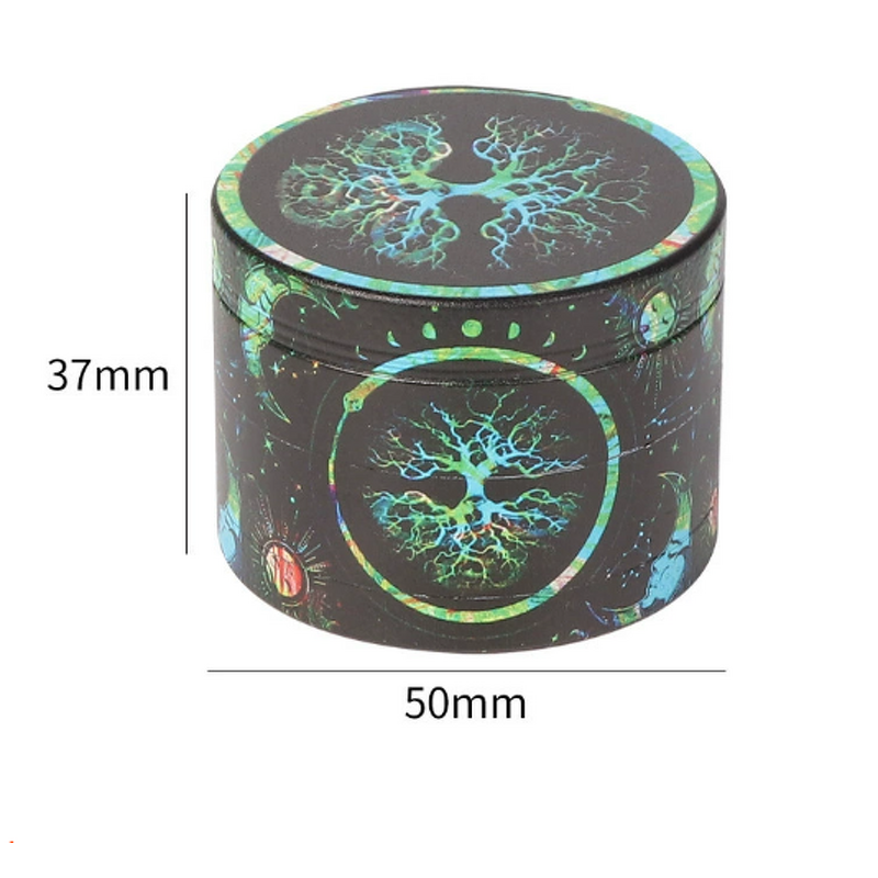 Dry Herb Grinder Manufacturer - 50MM Customizable Zinc Alloy Modern 4-Layer Full Wrap Design