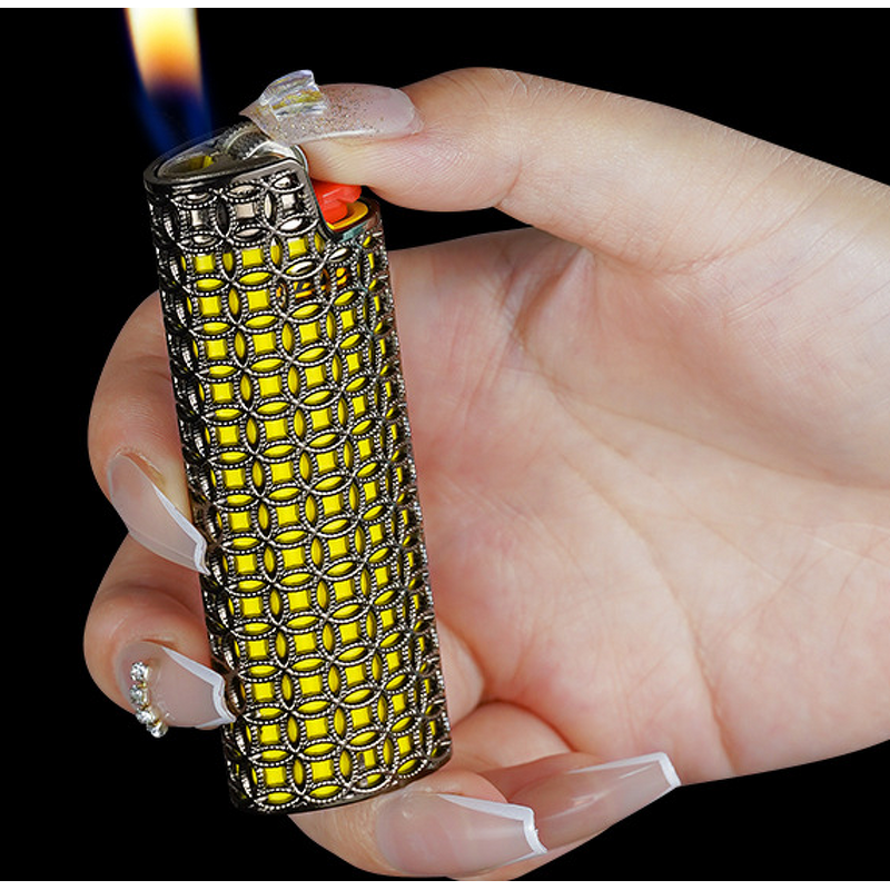 Lighter Case Manufacturer - Filigree Enamel Openwork Protective Shell for J6 Lighters with Artistic Design