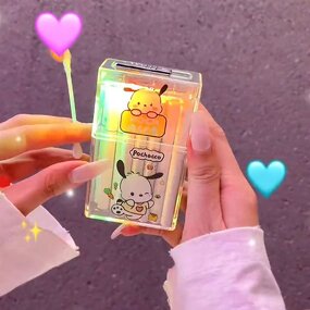 Cigarette Case Manufacturer - Cute Cartoon Hello Kitty Kuromi with USB Lighter Tungsten Ignition Transparent