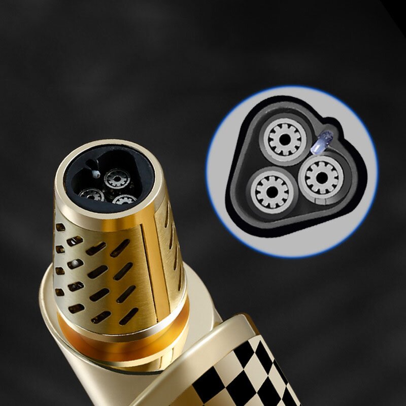 Cigar Lighter Manufacturer - Jobon Outdoor Torch Portable Refillable Butane Gas with Three Blue Flame Windproof