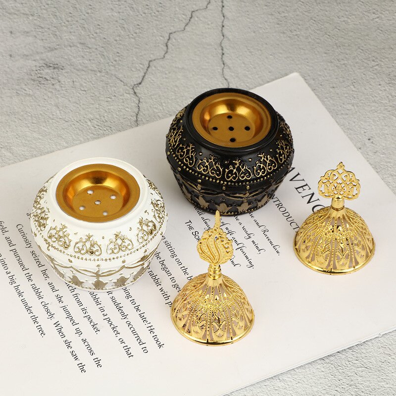 Incense Burner Manufacturer - Arabian Style Creative Home Decoration Hollow Pot Cover Resin Ornaments Aromatherapy Stove
