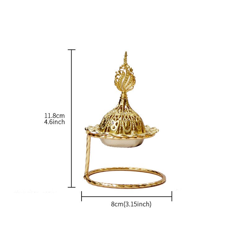Incense Burner Manufacturer - 2023 New Style Mini Small Gold Metal Middle Eastern Arab Luxury Popular Beauty Circle