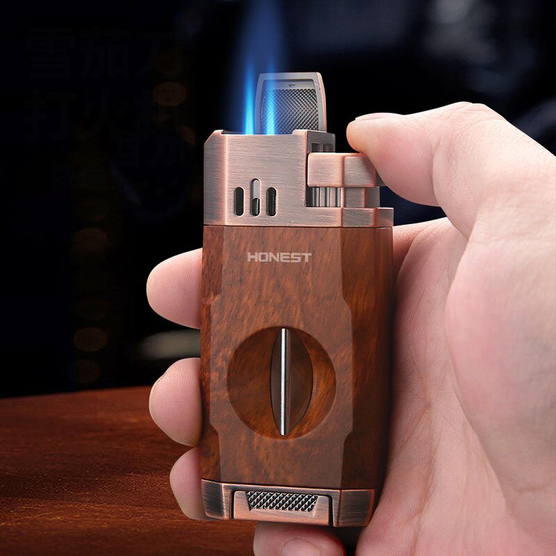 Cigar Lighter Manufacturer - Creative Double Straight Flush Inflatable with Durable V-Shape for Clipper Igniter