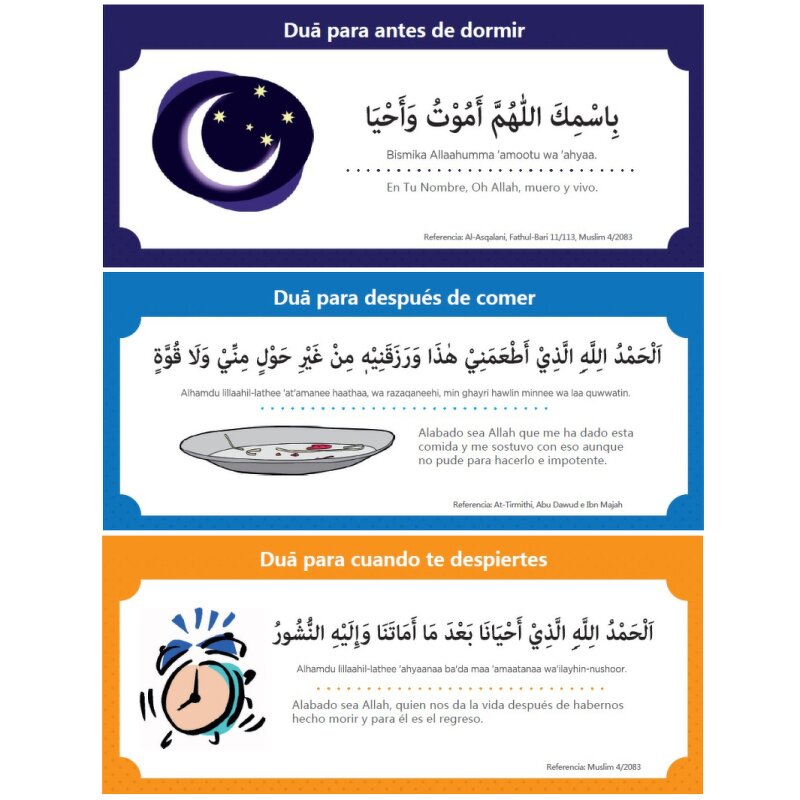Sticker Manufacturer - 19 Pcs Muslim Family Dua Arabic Decoration Islamic Arabic Quotes Spain Language Kids Learning Cards