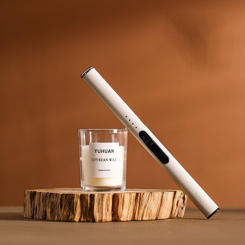 Electronic Candle Igniter Manufacturer - White Pulse Metal Rechargeable USB for Business Gifts Kitchen Use Aromatherapy