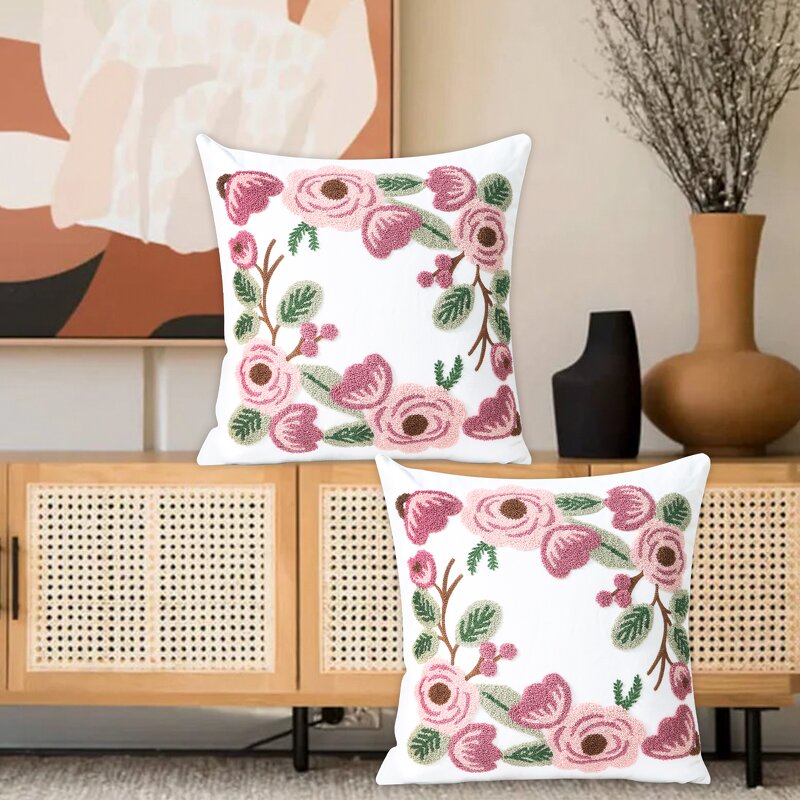 Pillow Cover Manufacturer - Flower Home Embroidery Sofa Light Luxury Decorative Cushion Factory Wholesale