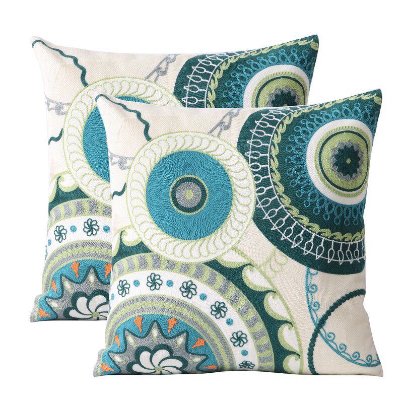 Pillow Cover Manufacturer - Embroidered with Retro Pattern Decorative Cushion Living Room Factory Customization Wholesale