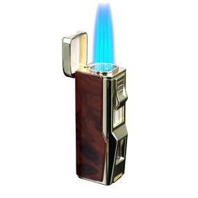 Inflatable Windproof Lighter Manufacturer - High-Power Direct Charge Modern Four-Fire with Cigar Knife Stand Gift Box