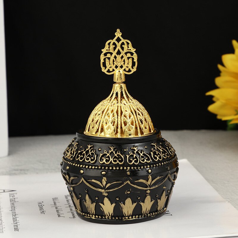 Incense Burner Manufacturer - Arabian Style Creative Home Decoration Hollow Pot Cover Resin Ornaments Aromatherapy Stove