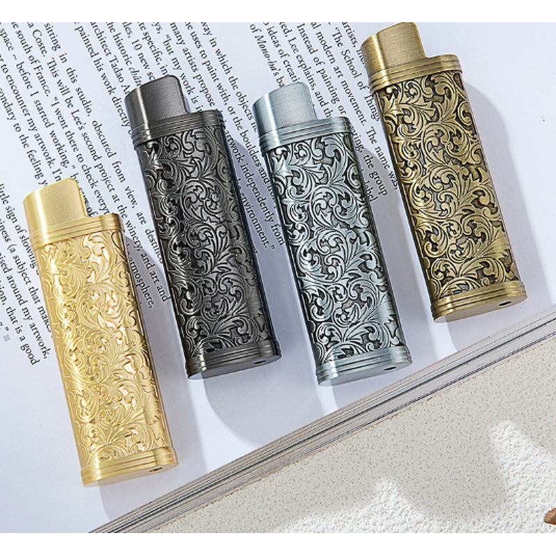 Lighter Sleeve Manufacturer - J6 Large Size Tang Grass Metal Protection Case for J6 Gas Lighter Wholesale