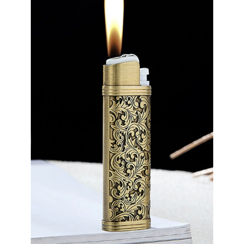 Lighter Sleeve Manufacturer - J6 Large Size Tang Grass Metal Protection Case for J6 Gas Lighter Wholesale