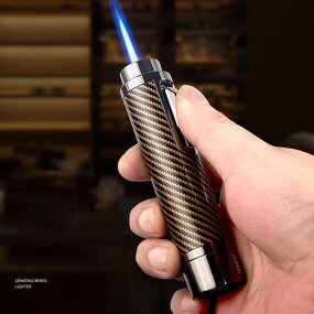 Cigar Lighter Manufacturer - Honest New Inflatable Blue Flame 7.5MM Cigar Drill Windproof with Hidden Cigar Needle