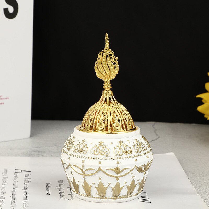 Incense Burner Manufacturer - Arabian Style Creative Home Decoration Hollow Pot Cover Resin Ornaments Aromatherapy Stove