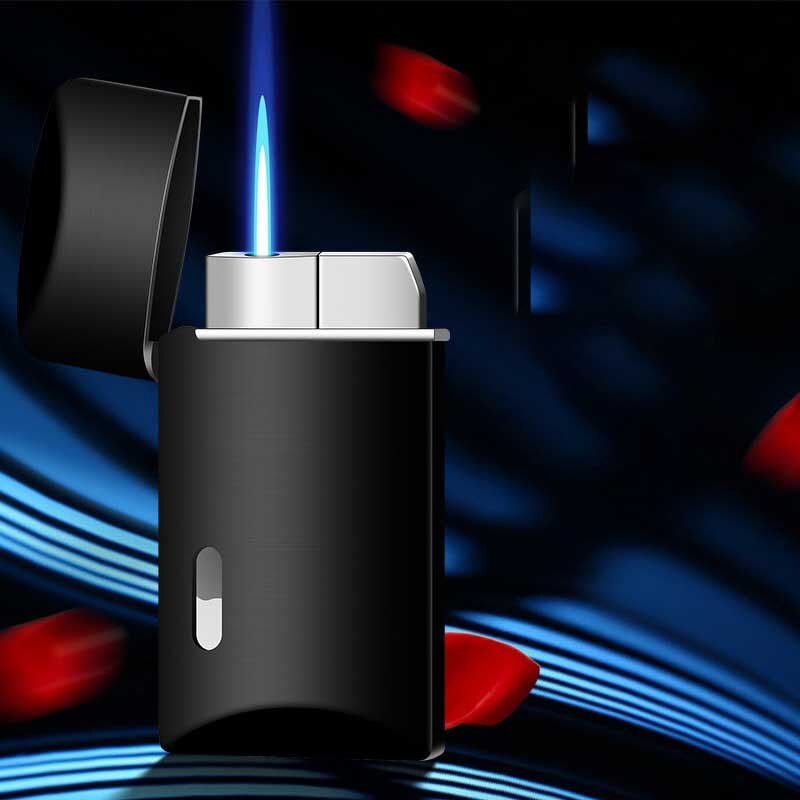Metal Lighter Manufacturer - Ultra-thin Blue Flame Windproof Butane Gas