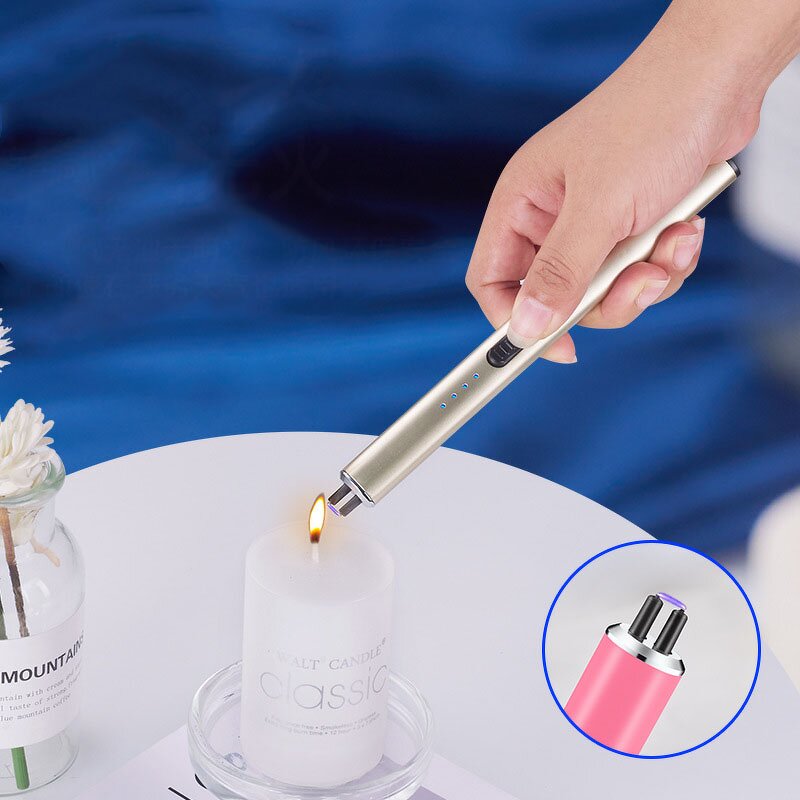 Aromatherapy Candle Igniter Manufacturer - Long Strip Pulse Metal Classic Design USB Type-C Fast Charging Electronic for Kitchen