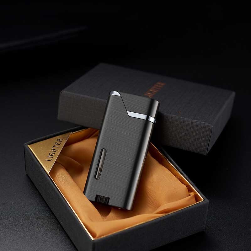 Metal Lighter Manufacturer - Wholesale Laser Custom Blue Flame Windproof Gas for Cigarette