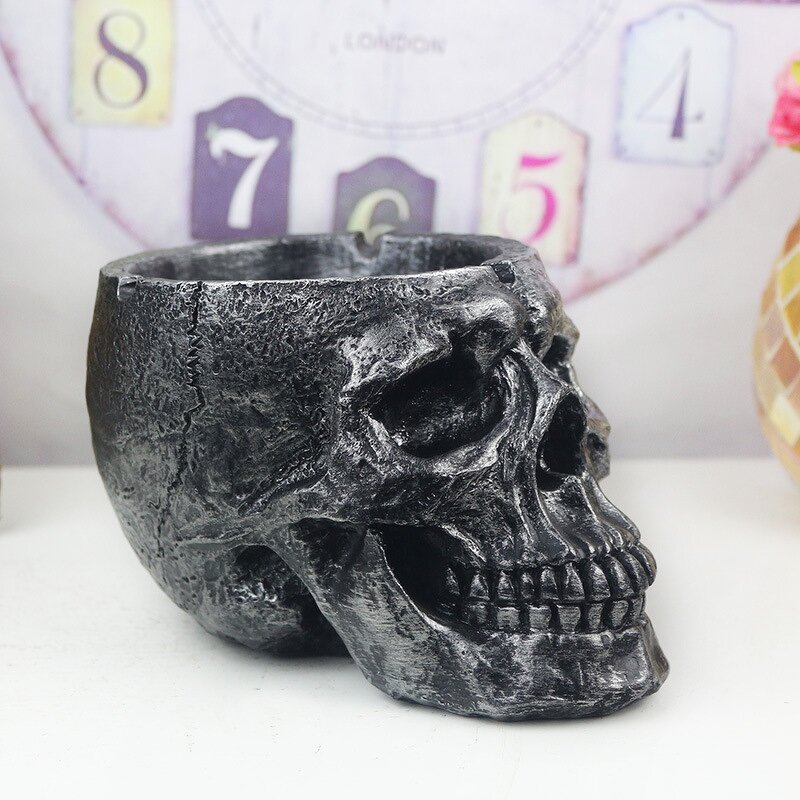 Ashtray Manufacturer - Halloween Ghost Resin Flower Pot Collectible Human Skeleton Statue Buddhist Religious Style