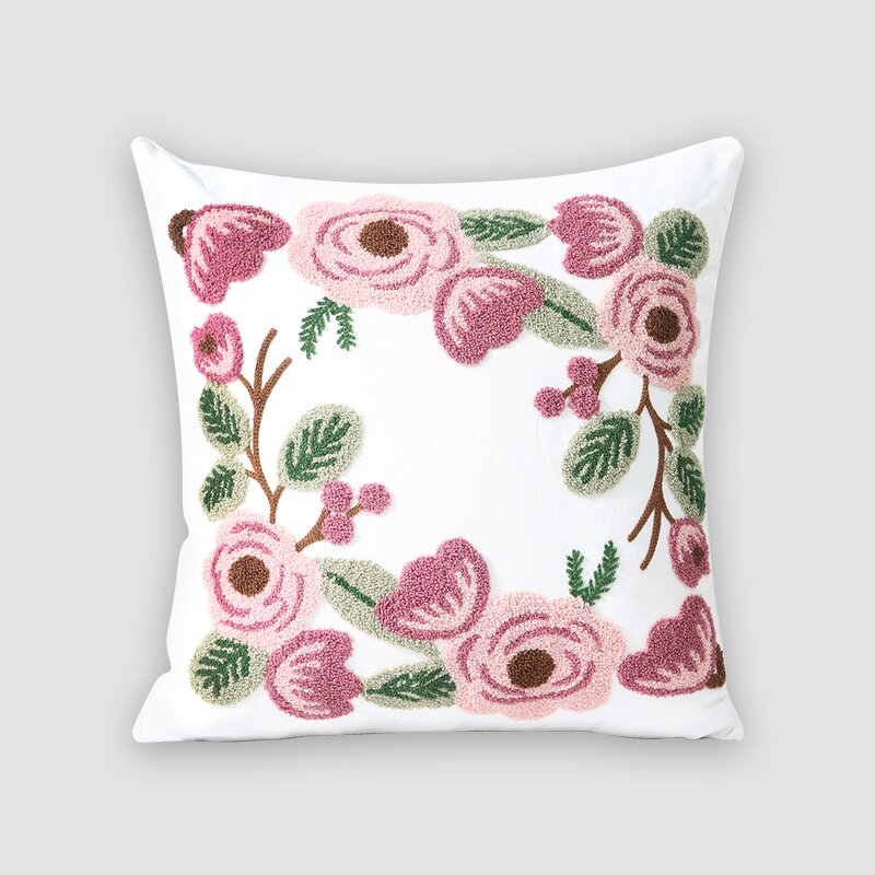 Pillow Cover Manufacturer - Flower Home Embroidery Sofa Light Luxury Decorative Cushion Factory Wholesale