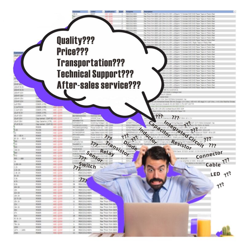 Electronic Components Sourcing Service - BOM List for Integrated Circuits Connectors Relays Fans Sensors IGBT Modules