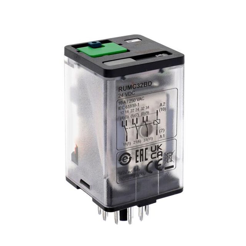 Relay Manufacturer - Brand New Original 3CO Cylindrical Pin 10A 250V 24VDC RUMC32BD