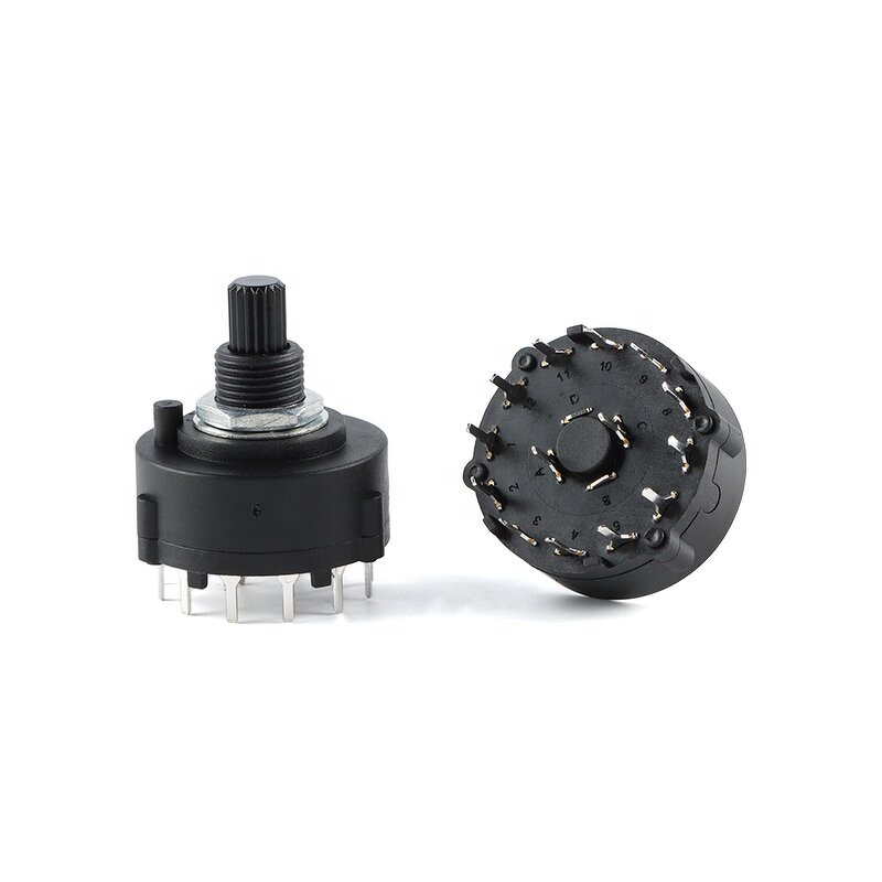 Rotary Switch Manufacturer - RS26 Band Gear 1 2 3 4 Pole 12/6/4/3 Selectable PCB Plug-in Adjustable