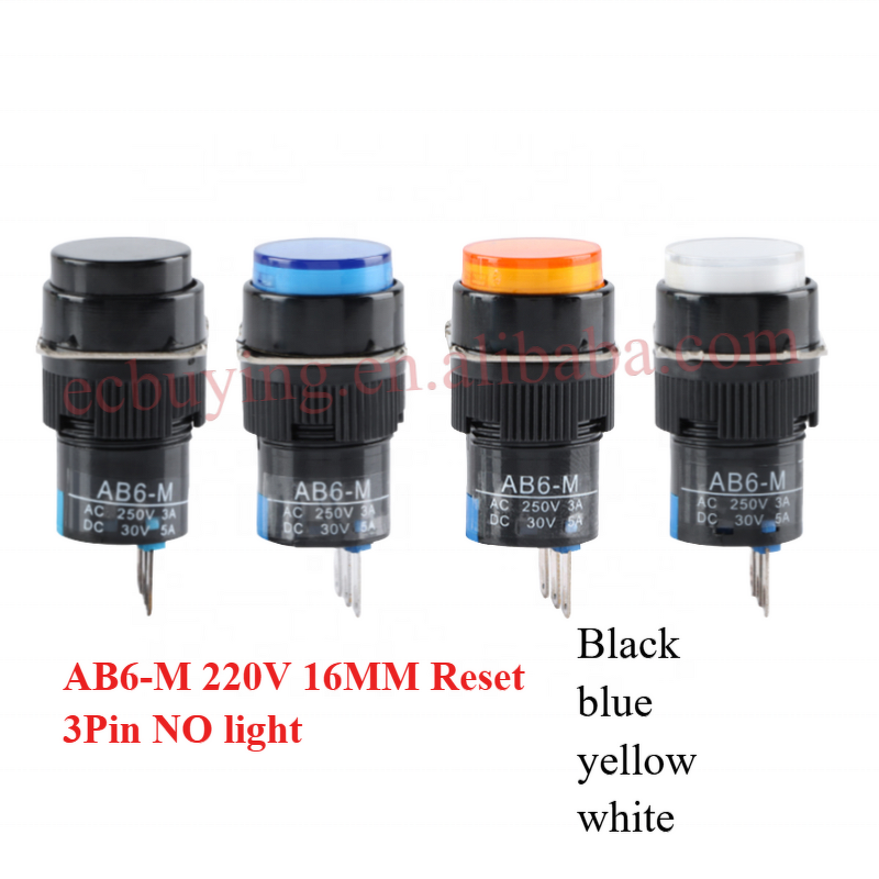 Push Button Switch Manufacturer - 16mm 24/220V Momentary Self-locking Self-reset On Off Power