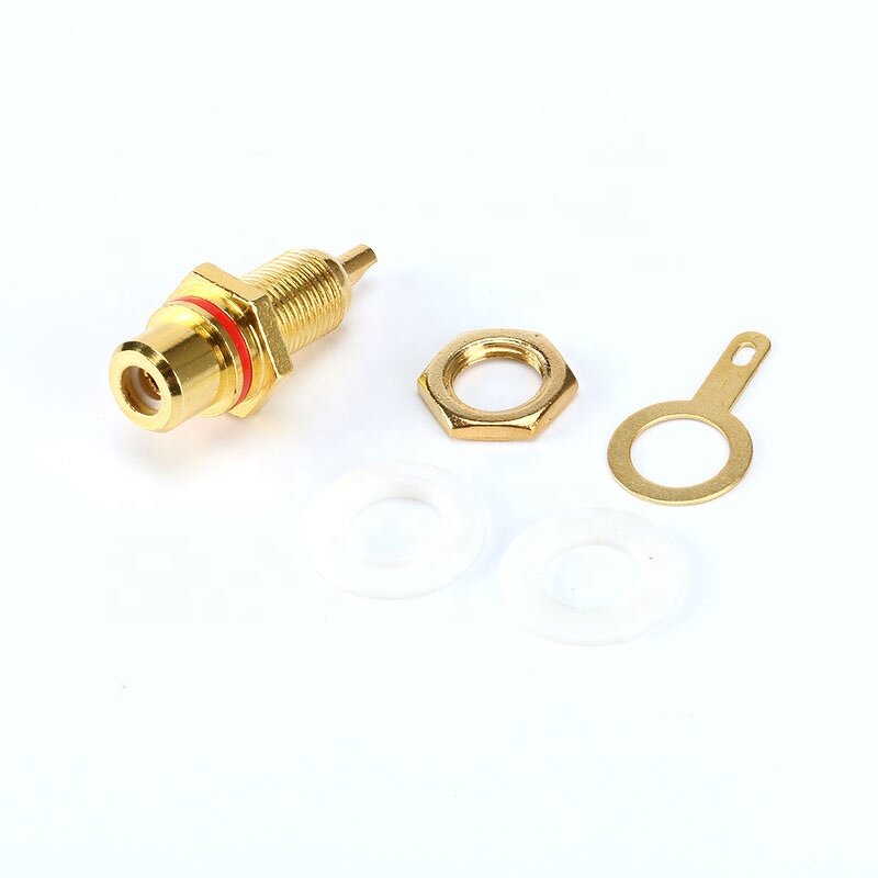RCA Connector Manufacturer - 2pcs Female Socket Chassis Panel Mount Adapter 3.5mm Plug AV Plug