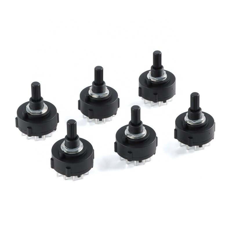Rotary Switch Manufacturer - RS26 Band Gear 1 2 3 4 Pole 12/6/4/3 Selectable PCB Plug-in Adjustable