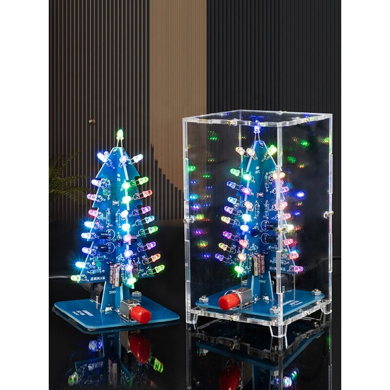 Electronic Production Kit Manufacturer - Colorful Christmas Tree Parts Seven Color LED Lights Welding Practice