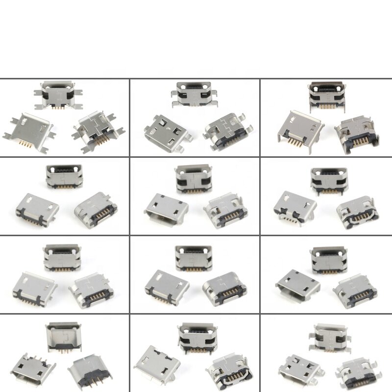 USB Connector Manufacturer - 60pcs 5 Pin SMT Socket Micro USB Type B Female 12 Models SMD DIP
