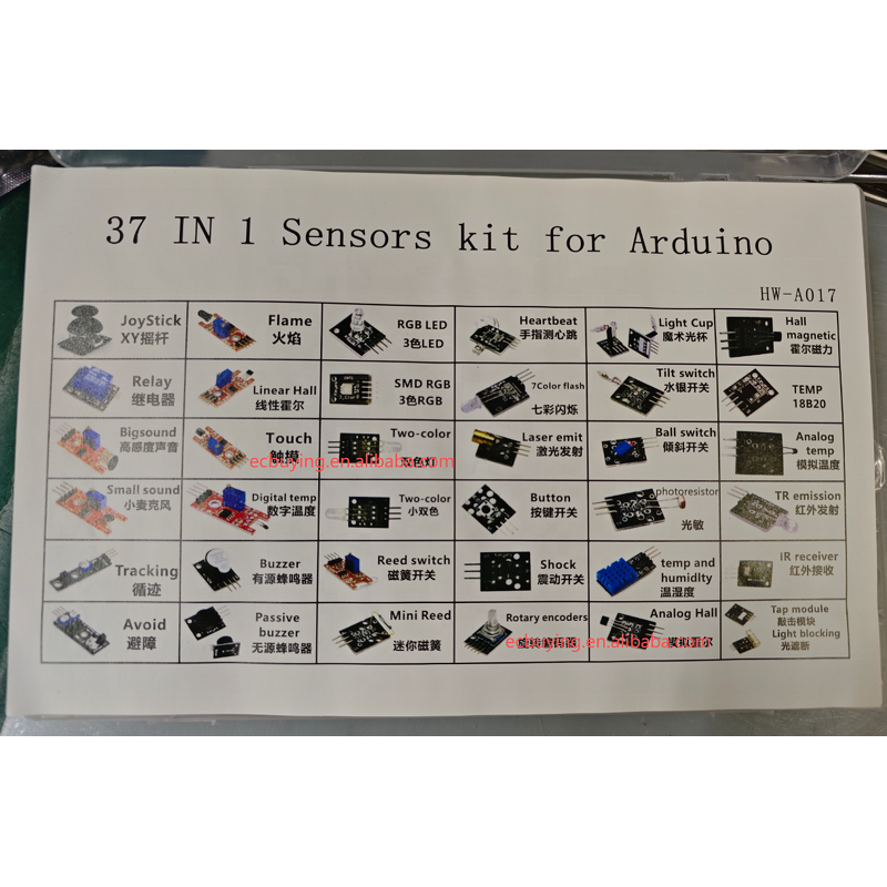 Sensors Kit Manufacturer - 37 in 1 for Arduino Programming Project DIY Electronics Laboratory Smart Beginner Kit